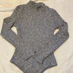 Grey blend turtleneck bodysuit
